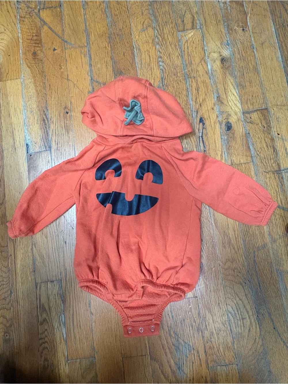 Old Navy Orange Pumpkin-Graphic Hooded Baby One-Piece